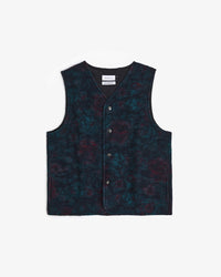 Weste Bio Wollmischung - Blau Melange