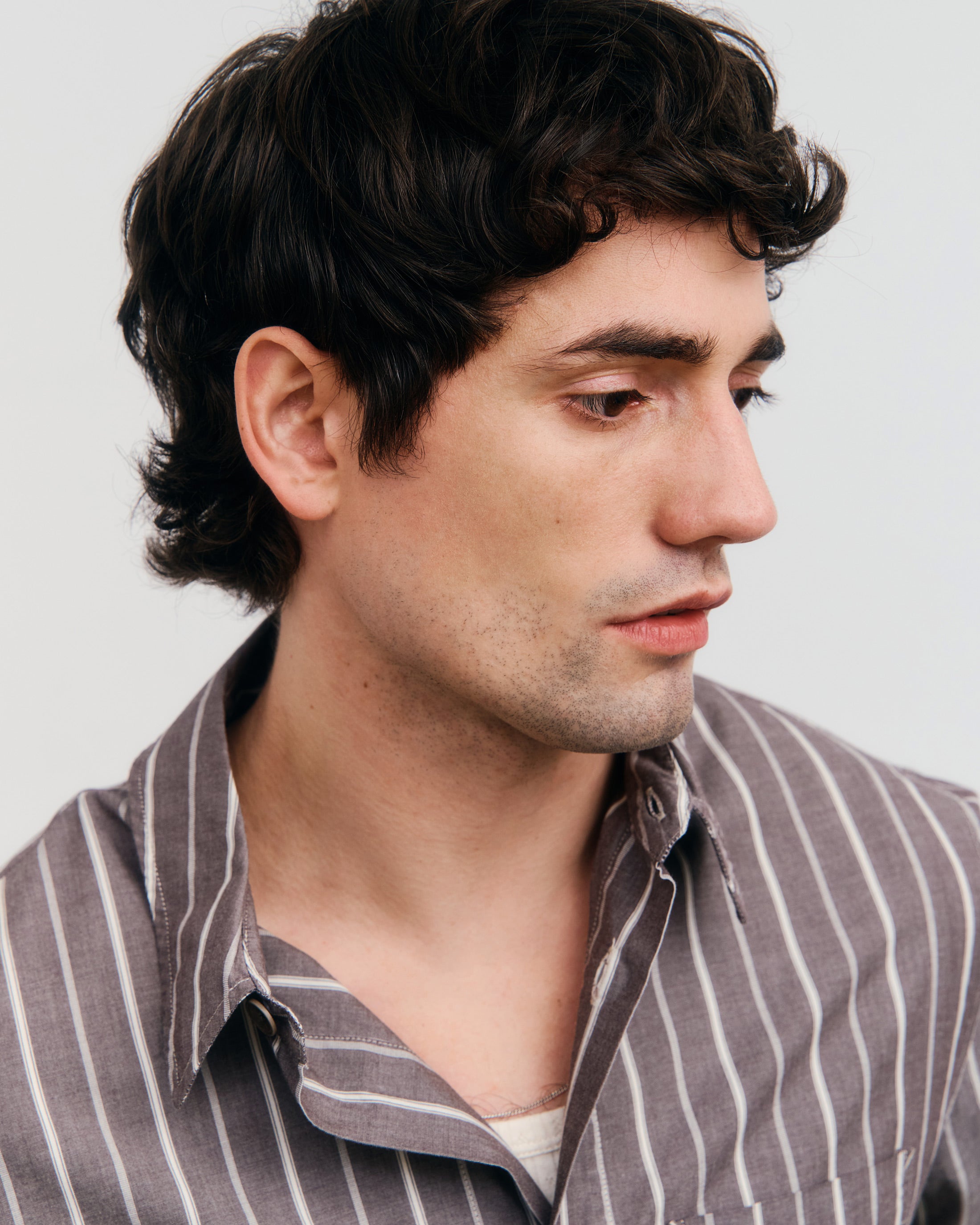 Gestreiftes Hemd Bio Baumwolle - Braun