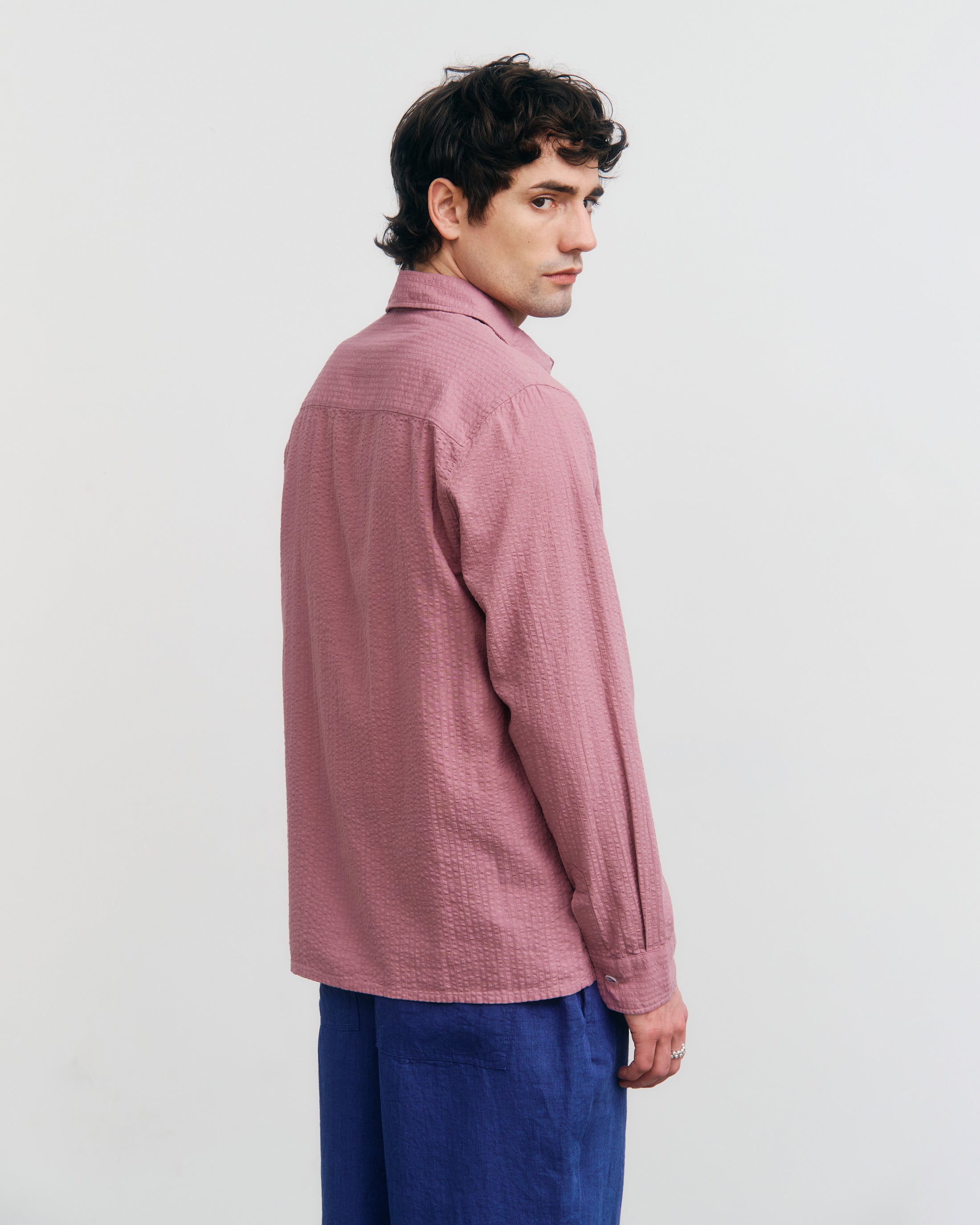 Seersucker Hemd Bio Baumwolle - Pink