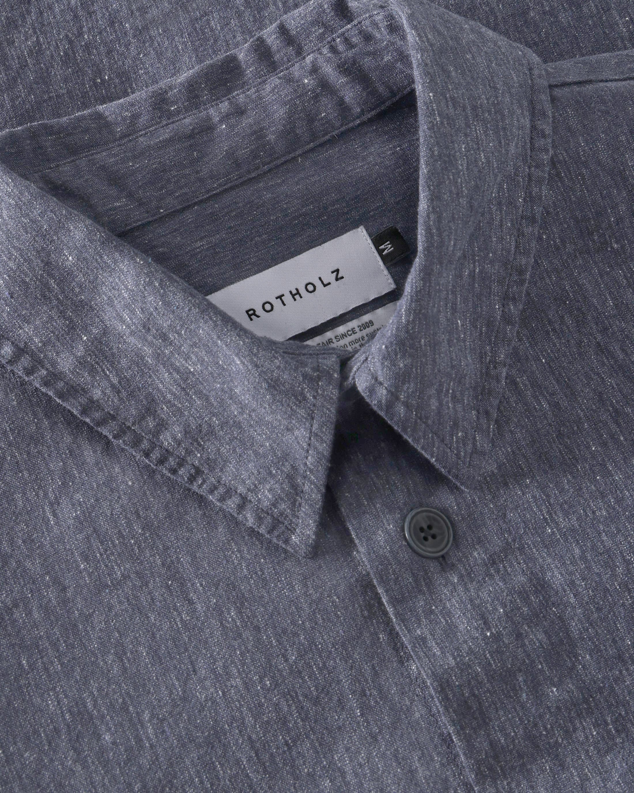 Meliertes Hemd Bio Baumwolle - Blau