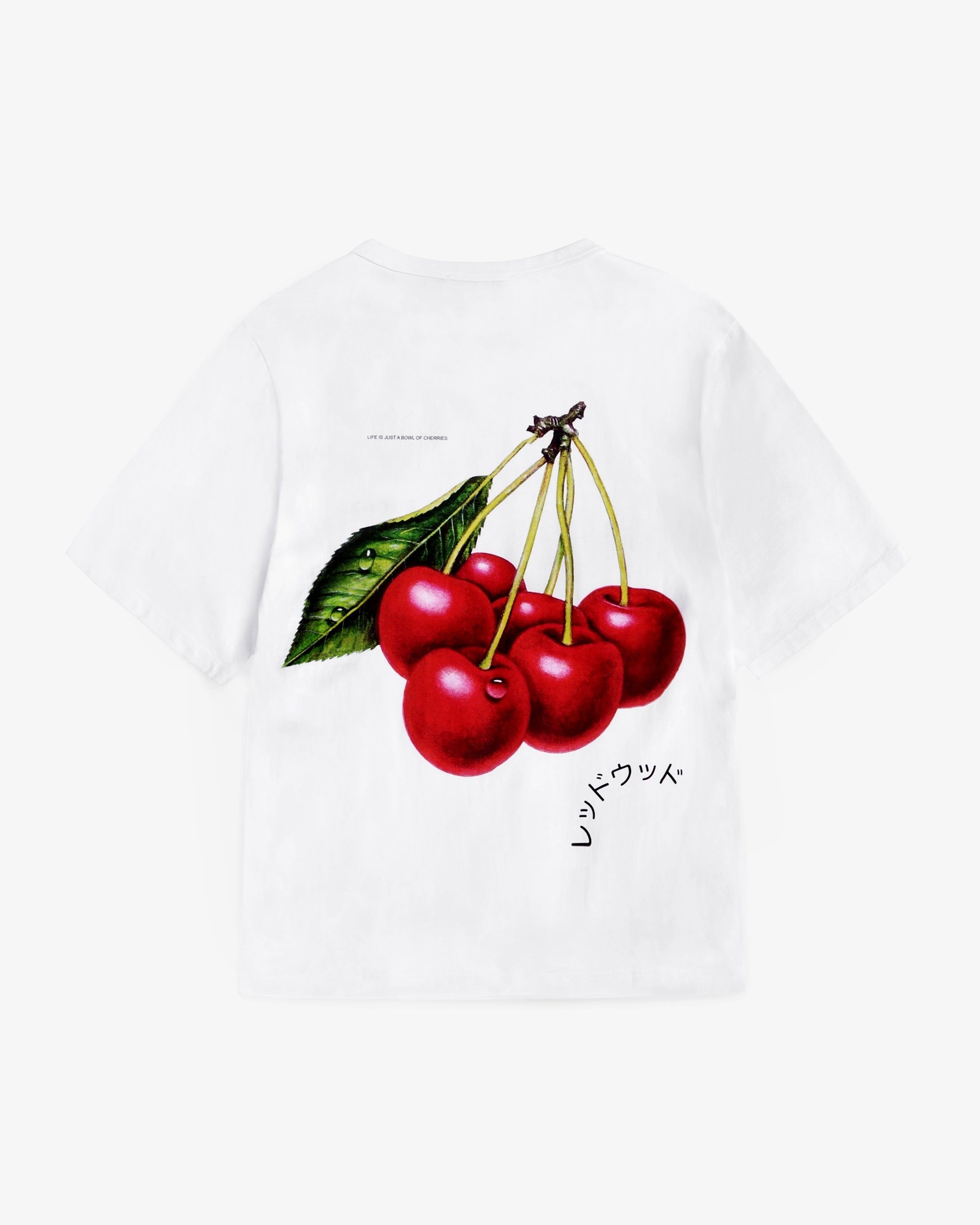 Cherry Print T-Shirt Bio Baumwolle - Weiß