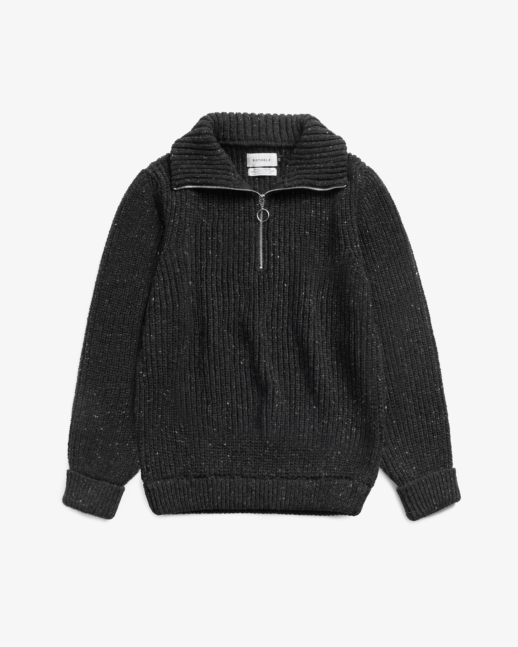 Chunky Strick Troyer Merinowolle - Schwarz