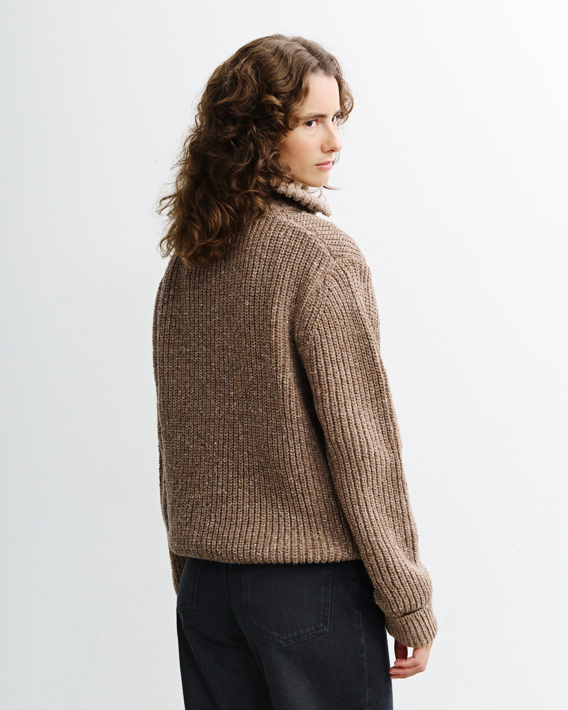 Chunky Strick Troyer Merinowolle - Braun
