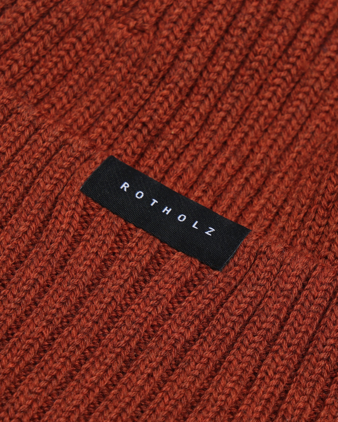 Klassische Mütze Merinowolle Ripp - Rot
