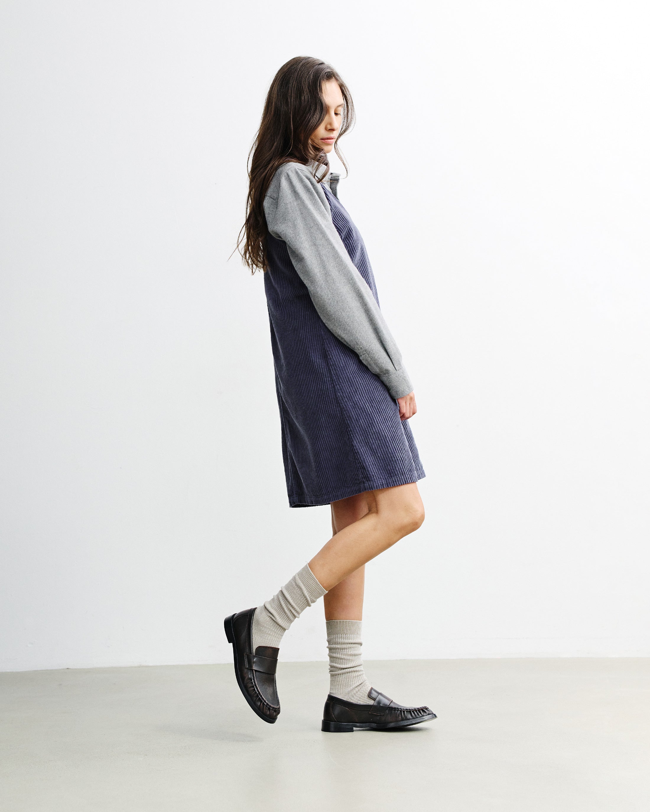 Cord Kleid Bio Baumwolle - Blau