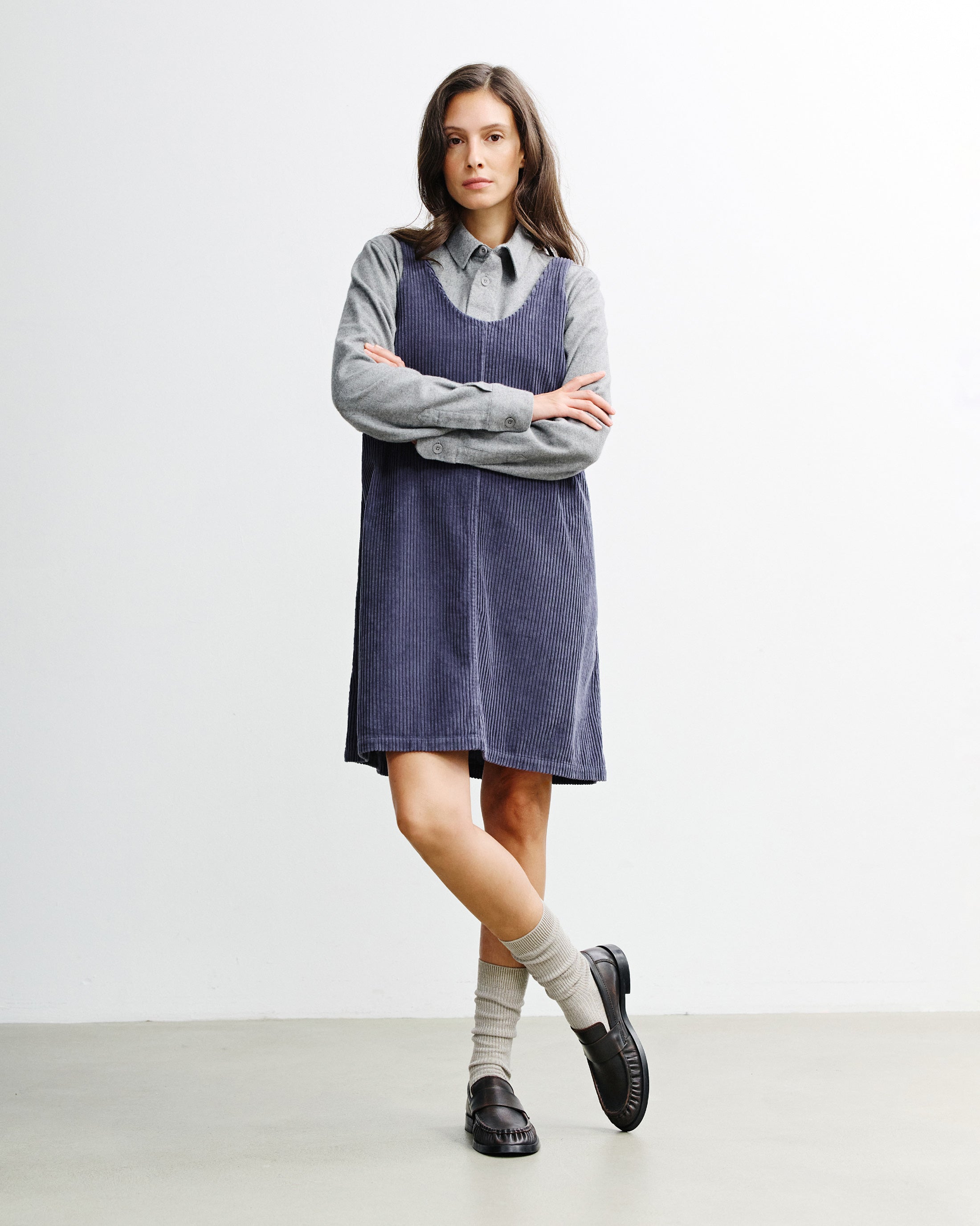 Cord Kleid Bio Baumwolle - Blau