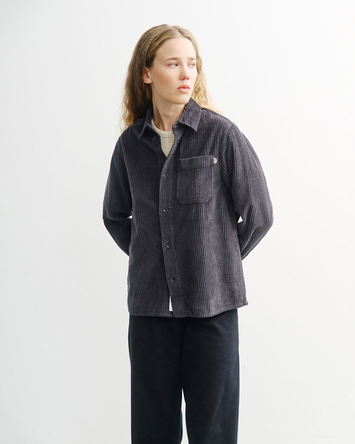 Cord Hemd Bio Baumwolle - Anthrazit