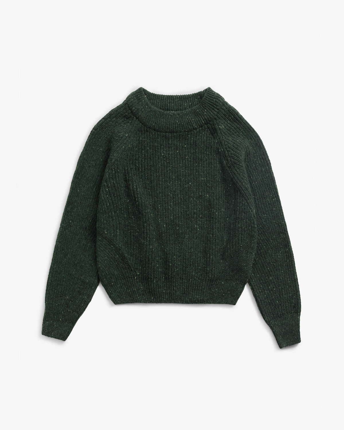 Kurzer Strickpullover Merinowolle - Grün