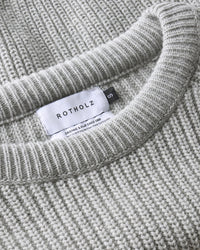 Kurzer Strickpullover Recycelte Wolle - Hellgrau