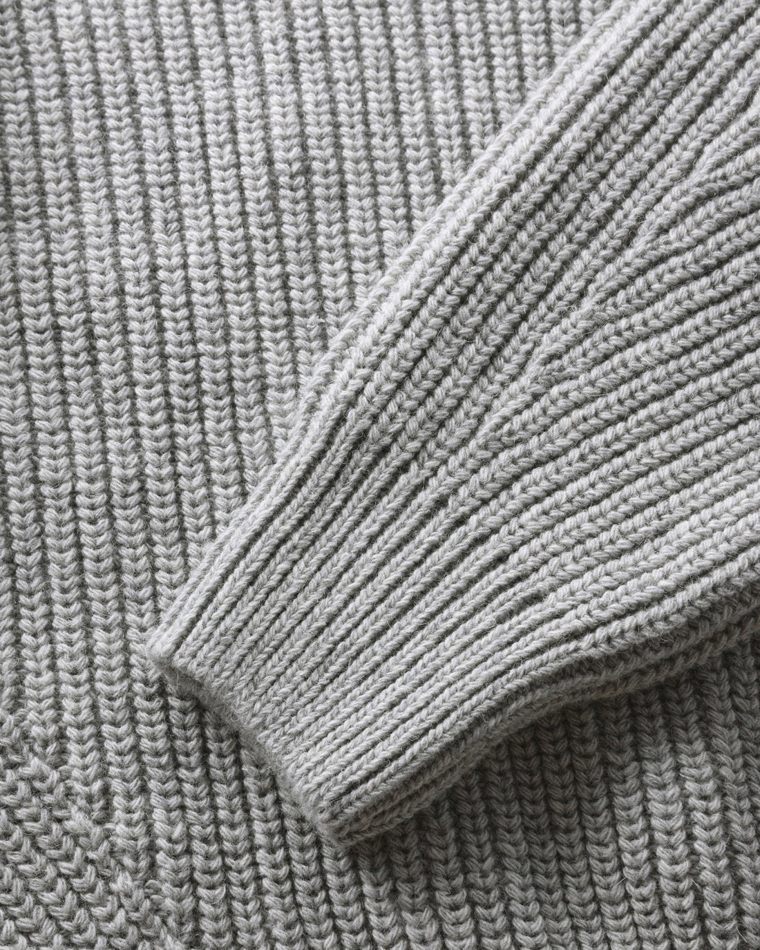 Kurzer Strickpullover Recycelte Wolle - Hellgrau