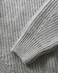 Kurzer Strickpullover Recycelte Wolle - Hellgrau