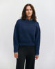 Kurzer Strickpullover Recycelte Wolle - Dunkelblau