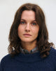 Kurzer Strickpullover Recycelte Wolle - Dunkelblau