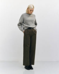 Kurzer Strickpullover Recycelte Wolle - Hellgrau