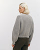 Kurzer Strickpullover Recycelte Wolle - Hellgrau