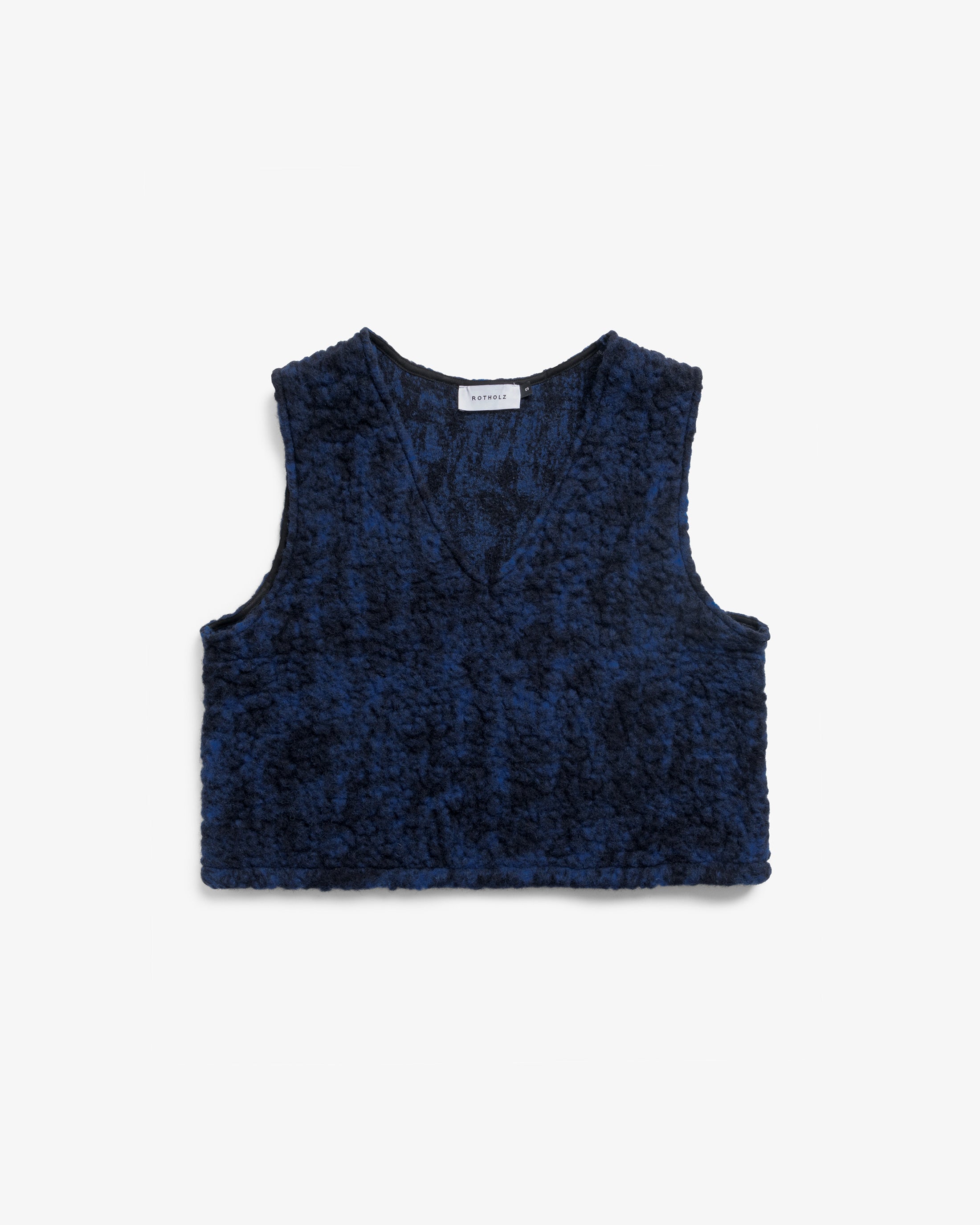 Kurze Weste Bio Wolle - Sherpa Blau