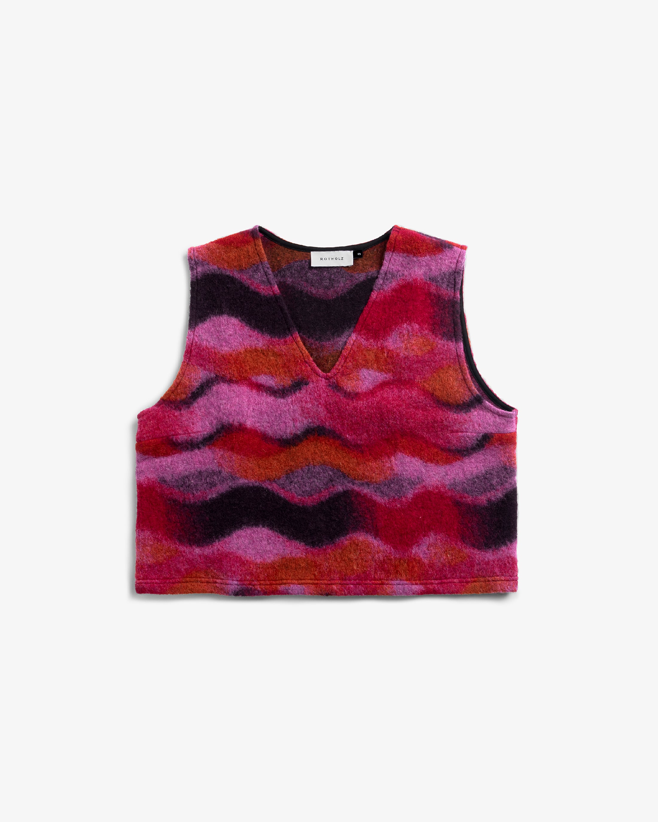 Kurze Weste Bio Wolle - Pink