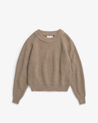 Grober Strickpullover Recycelte Wolle - Beige