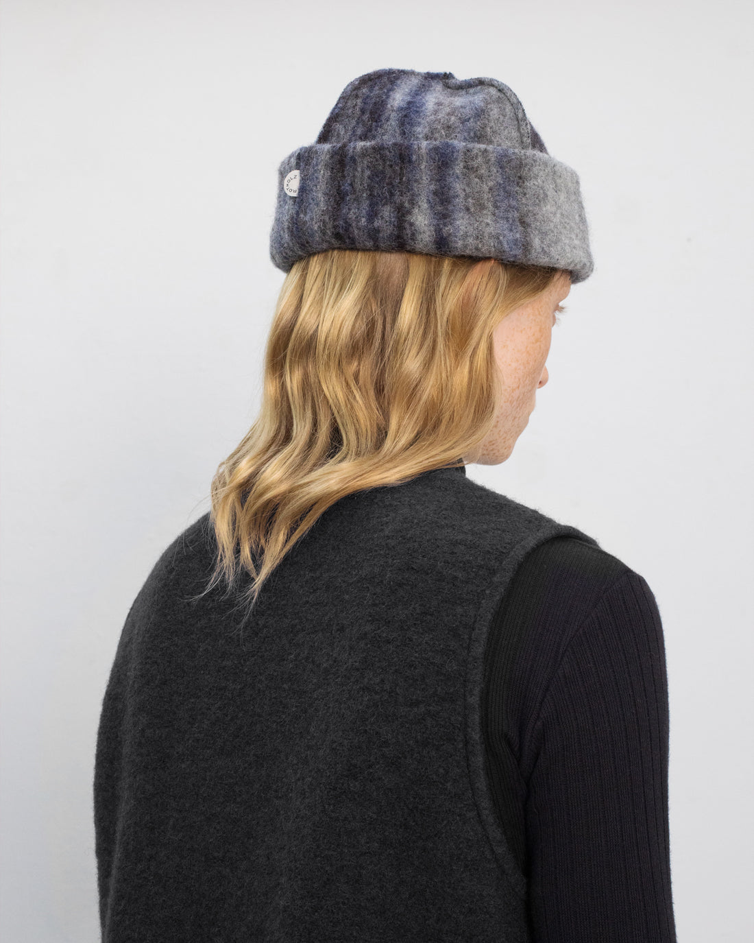 Kurze Weste Bio Wolle - Schwarz