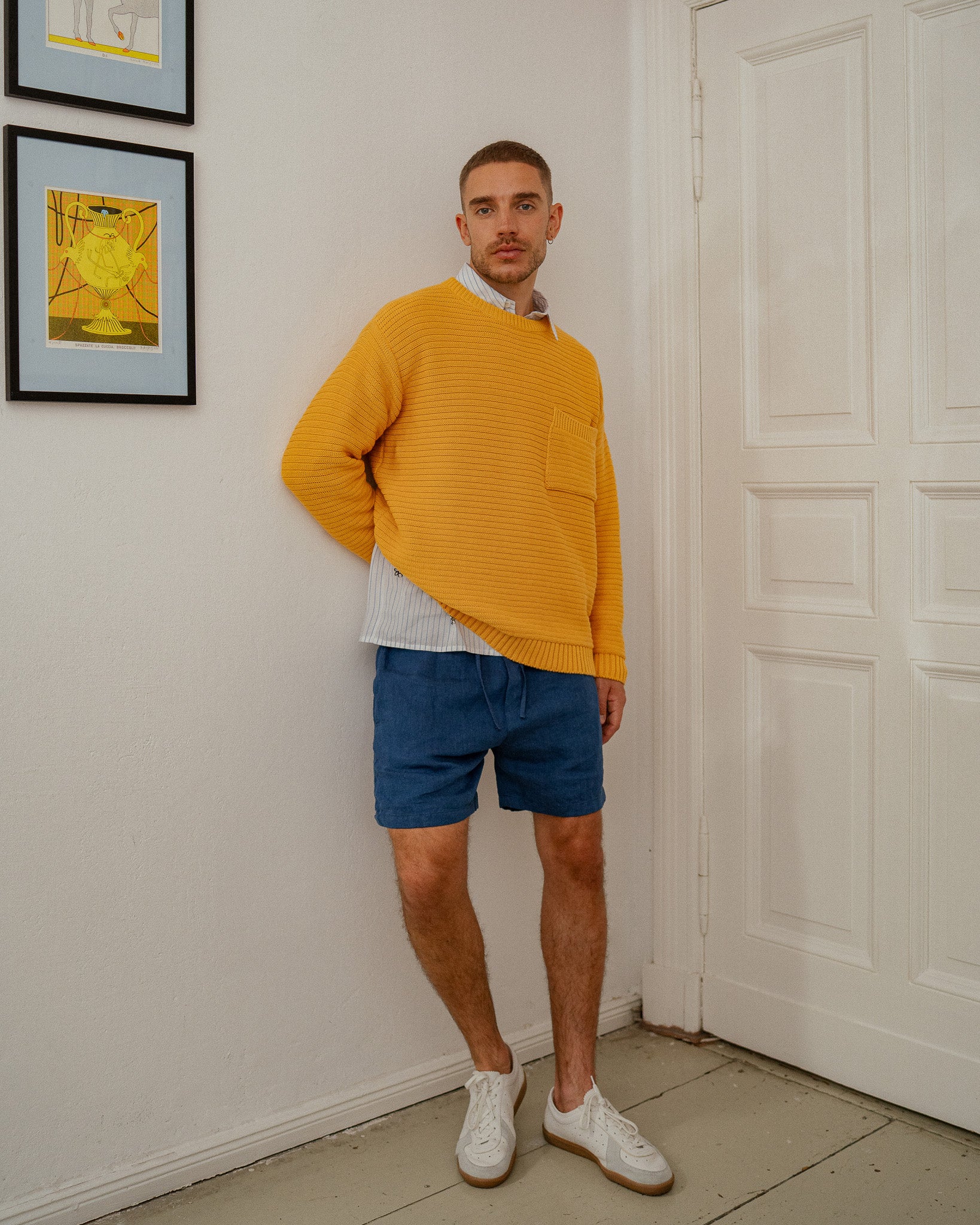 Kurze Hose Bio Baumwolle - Blau