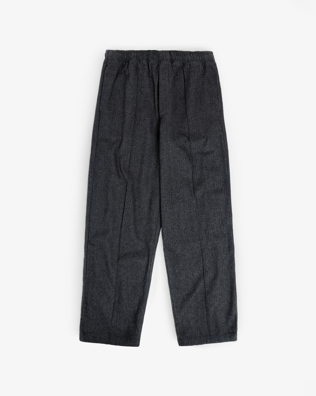 Weite Bundfaltenhose Bio Baumwolle - Herringbone Grau