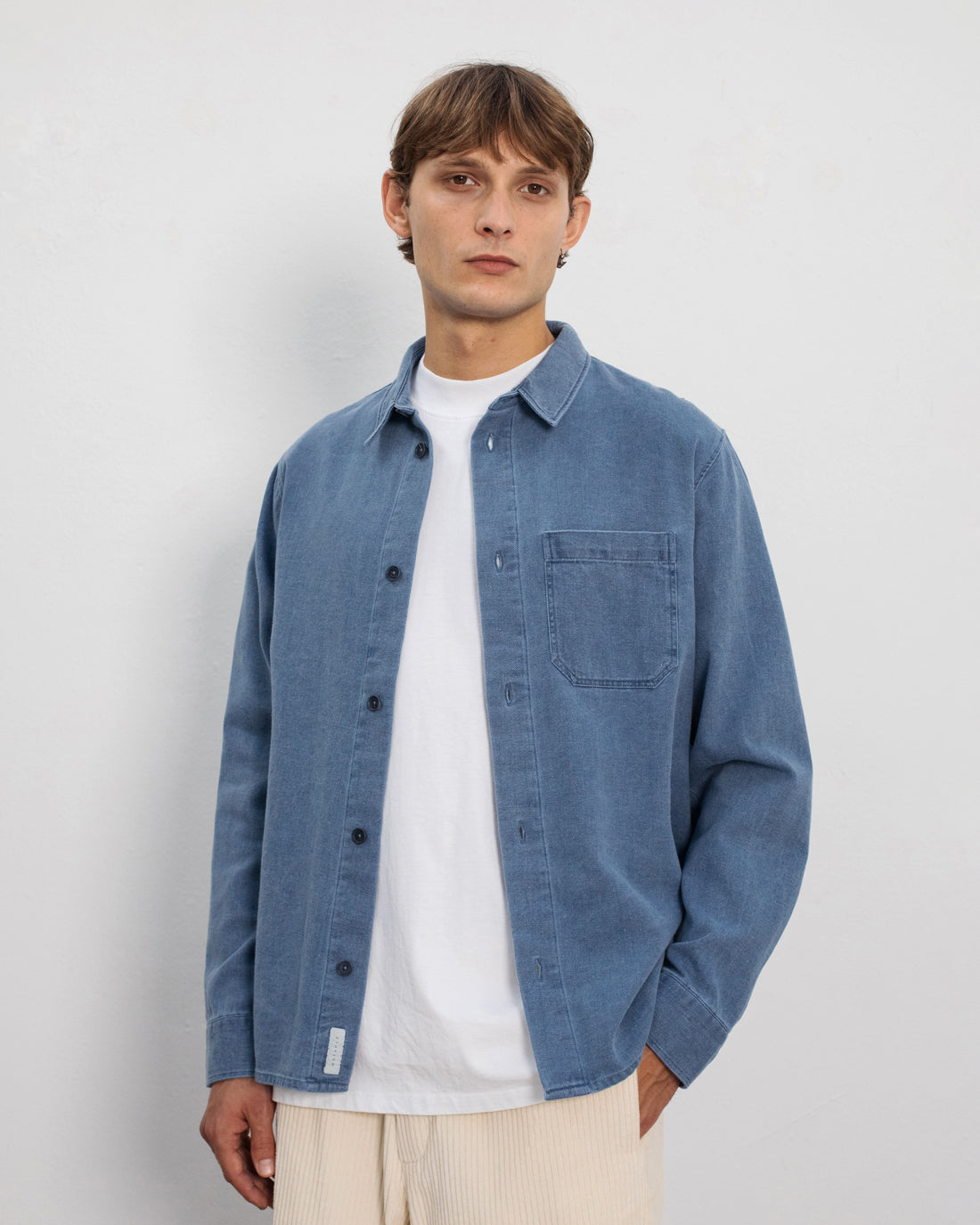 Denim Hemd Recycelte Baumwolle - Blau