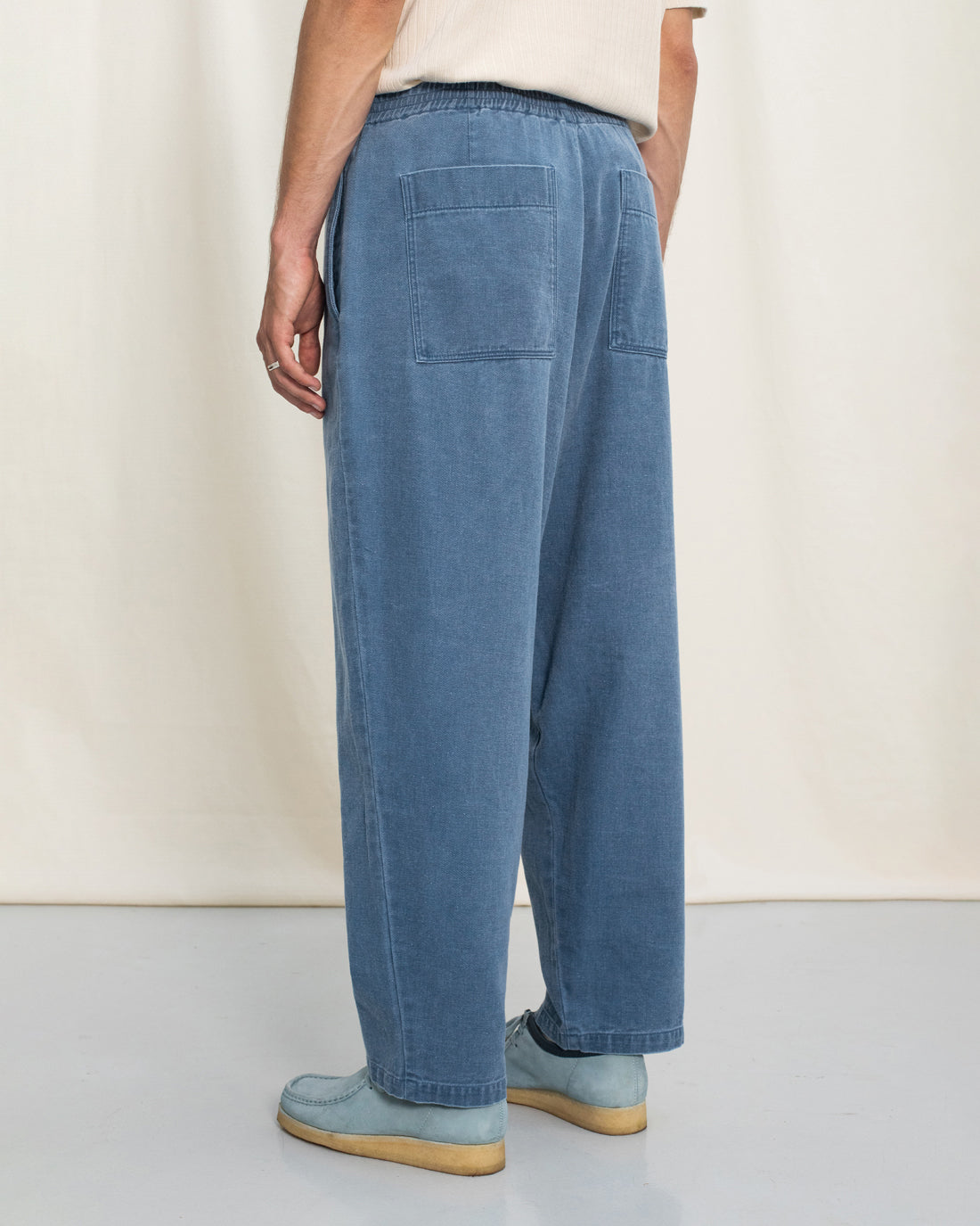 Weite Denim Hose Recycelte Baumwolle - Blau