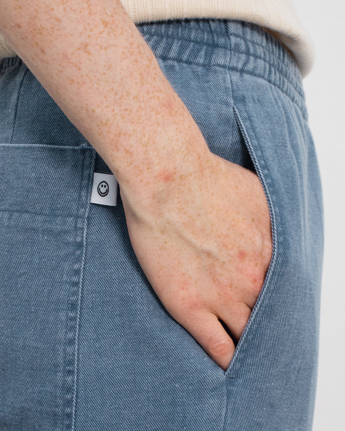 Weite Denim Hose Recycelte Baumwolle - Blau