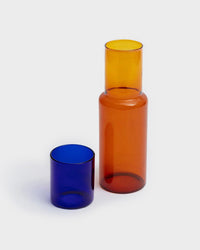 ZWEITON GLASKARAFFEN-SET – BLAU/BRAUN