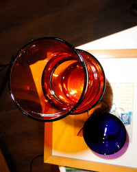 ZWEITON GLASKARAFFEN-SET – BLAU/BRAUN