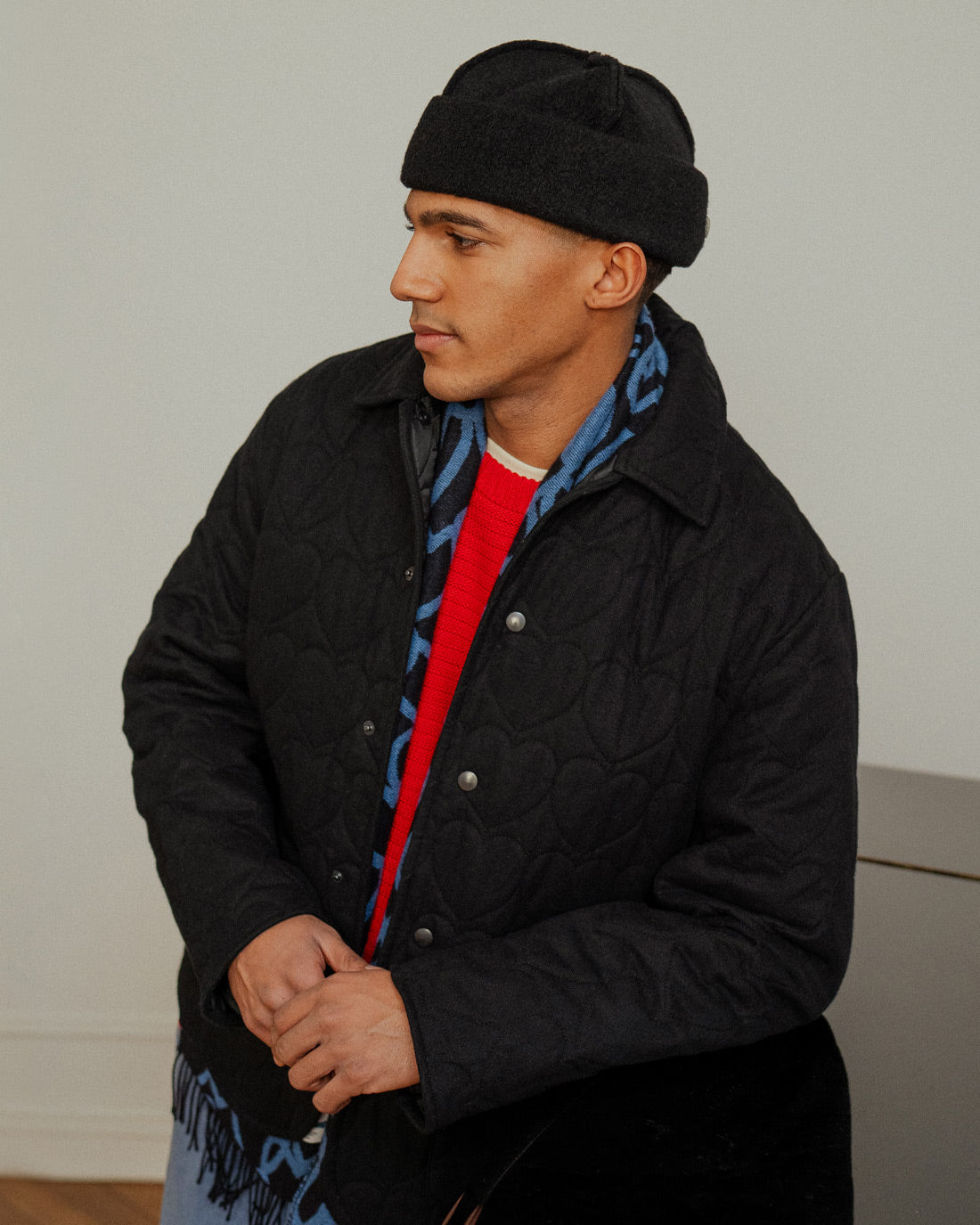 Flanell Steppjacke Bio Baumwolle - Schwarz