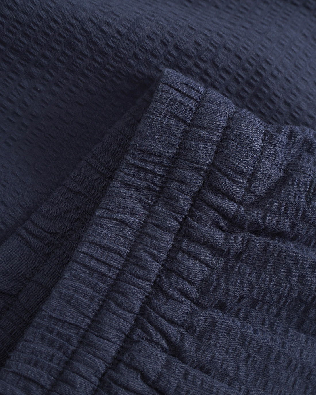 Kurze Seersucker Hose Bio Baumwolle - Dunkelblau