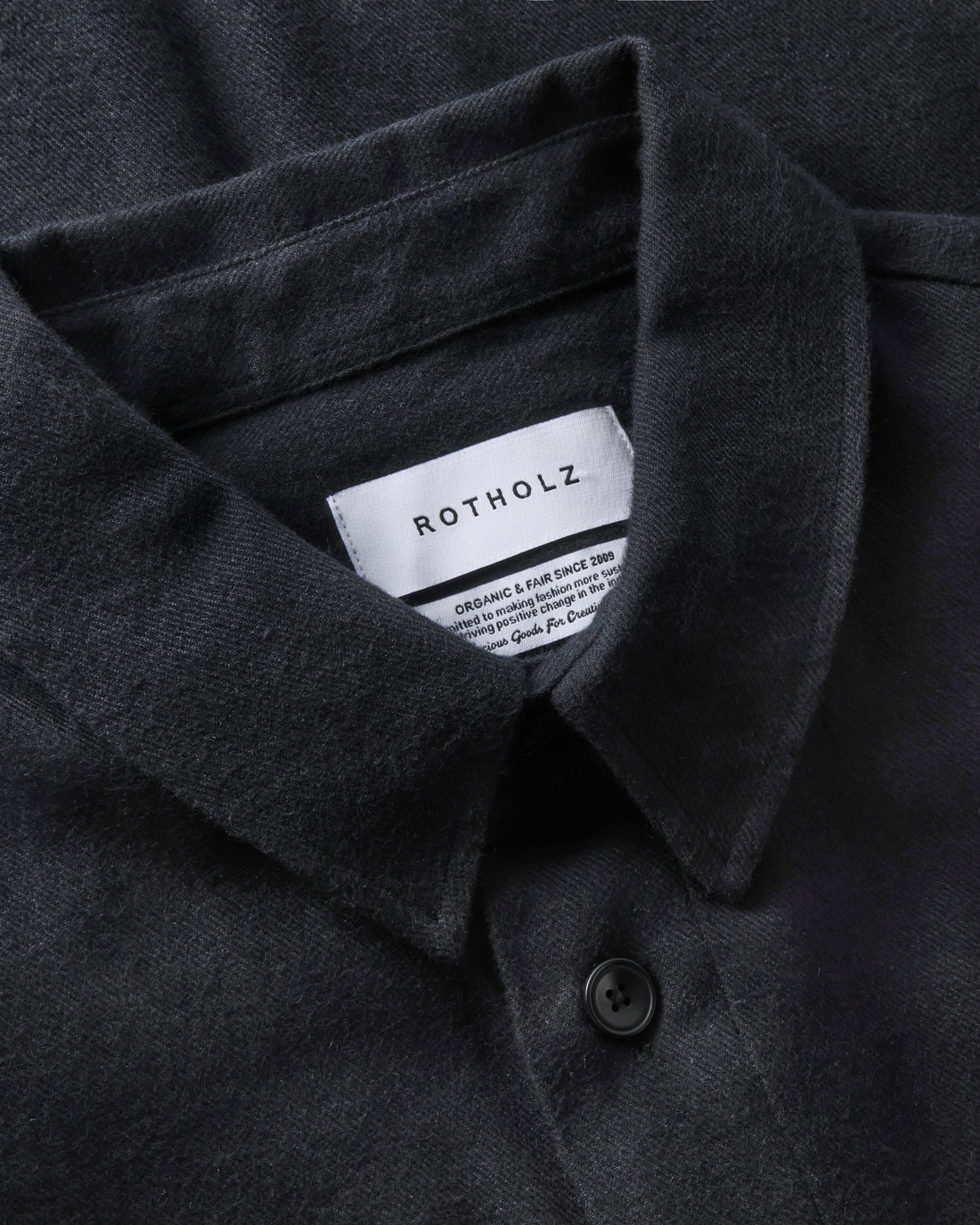 Flanell Hemd Bio Baumwolle - Schwarz