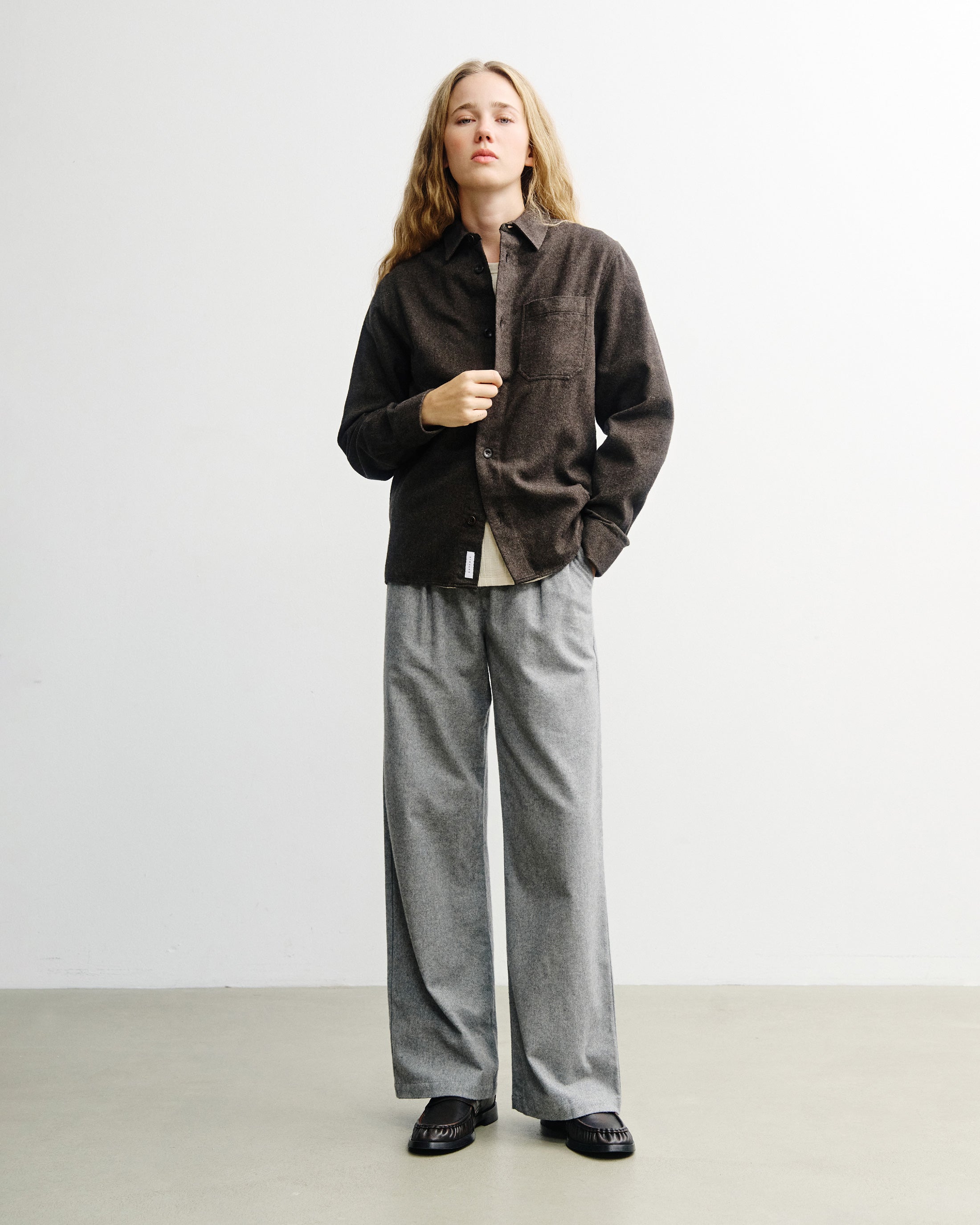 Flanell Hemd Bio Baumwolle - Braun