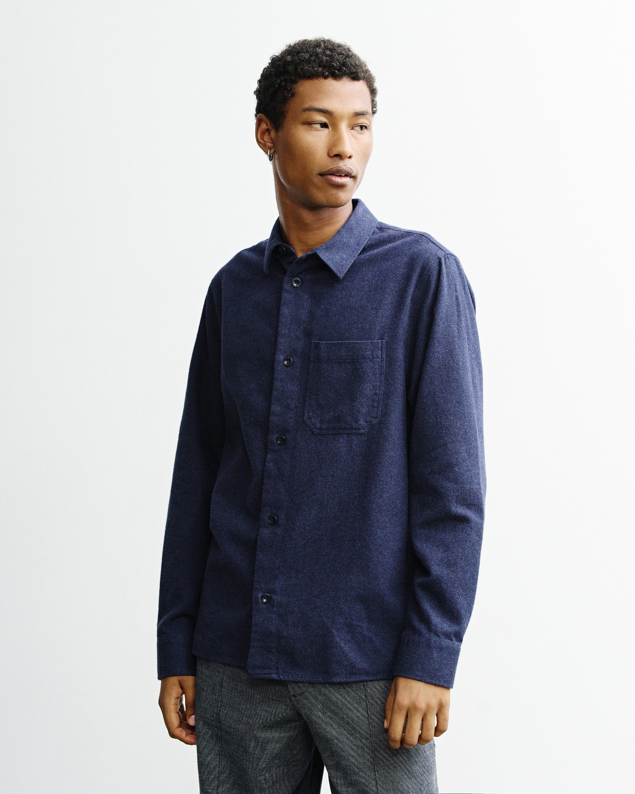 Flanell Hemd Bio Baumwolle - Blau