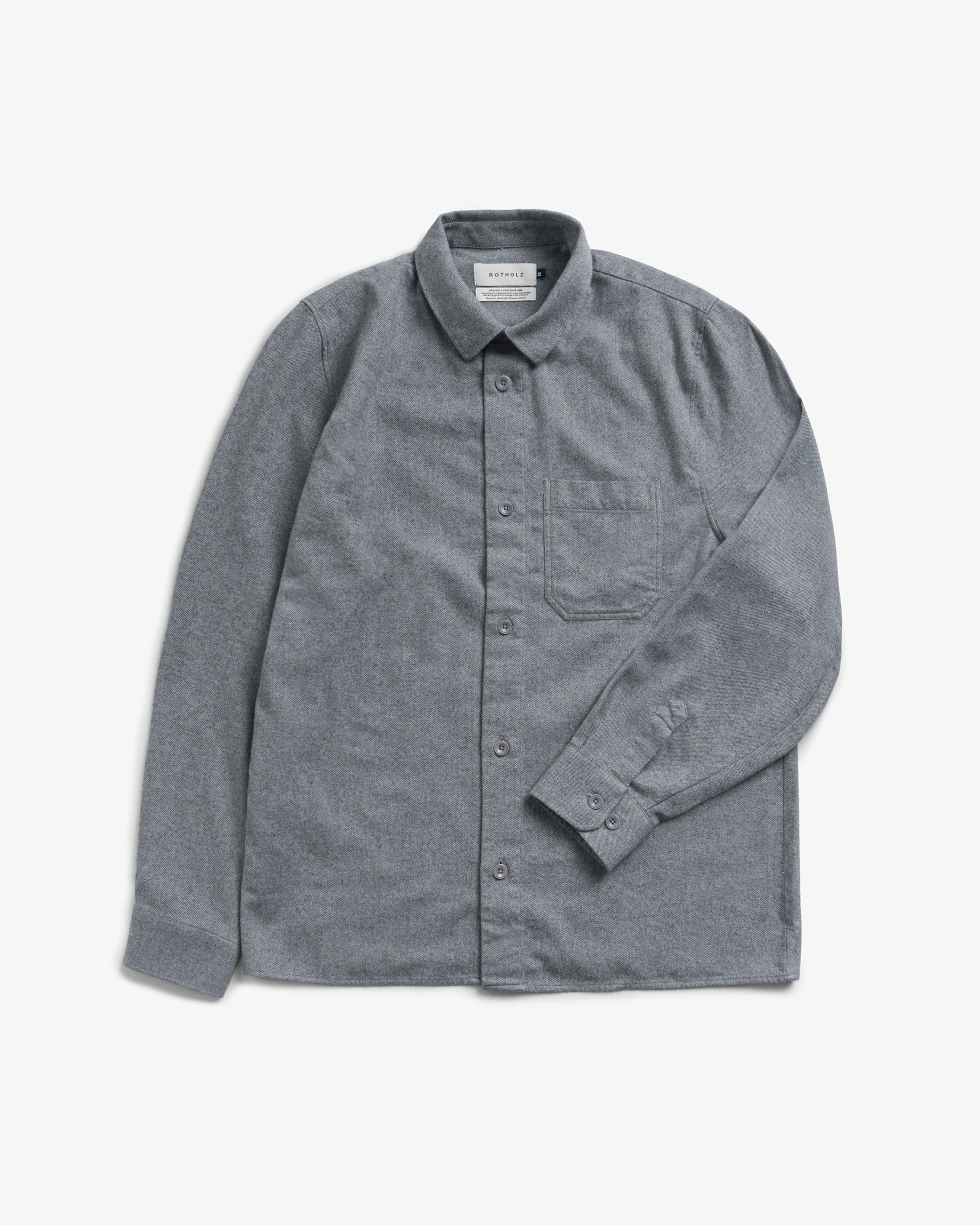 Flanell Hemd Bio Baumwolle - Grau