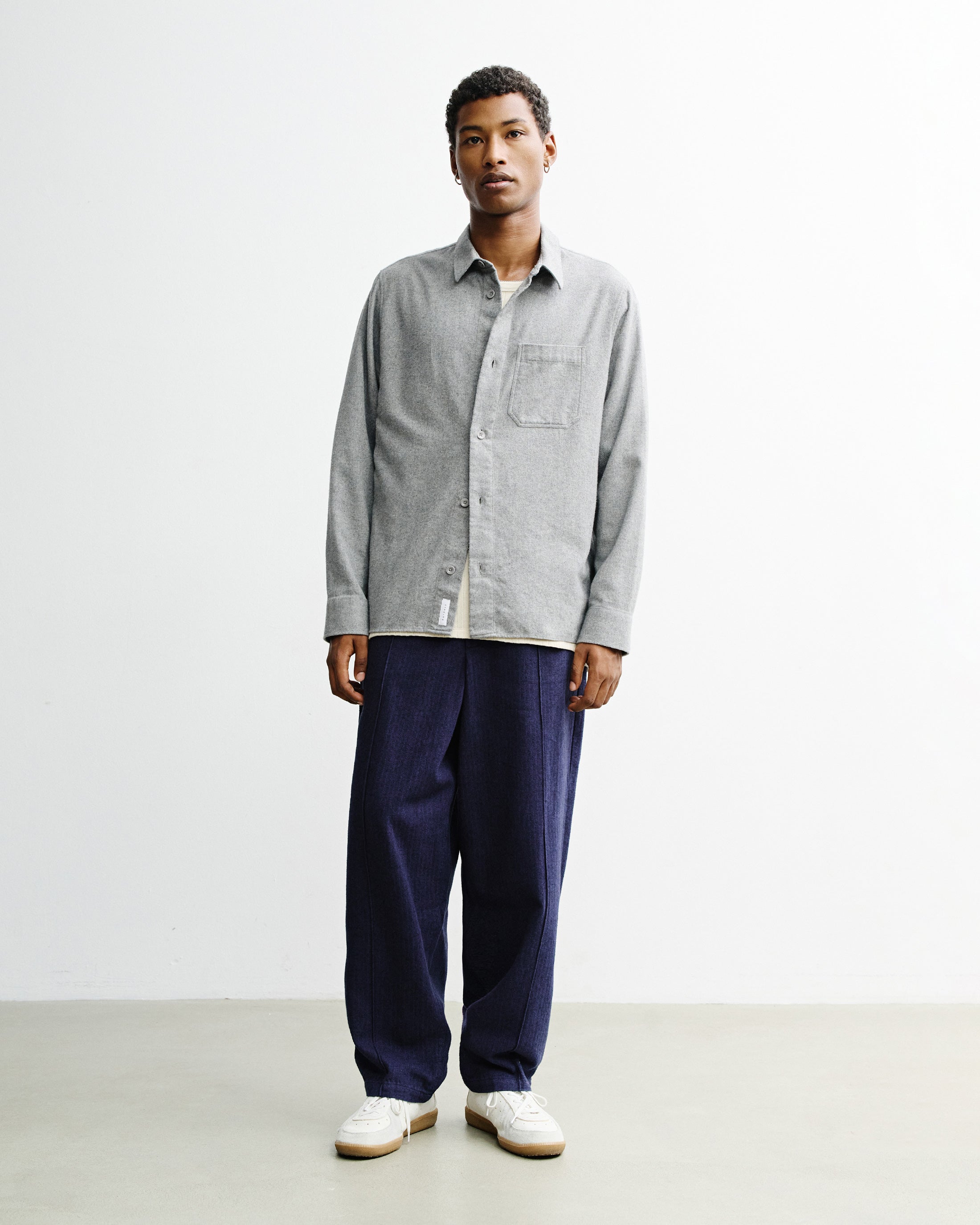 Flanell Hemd Bio Baumwolle - Grau