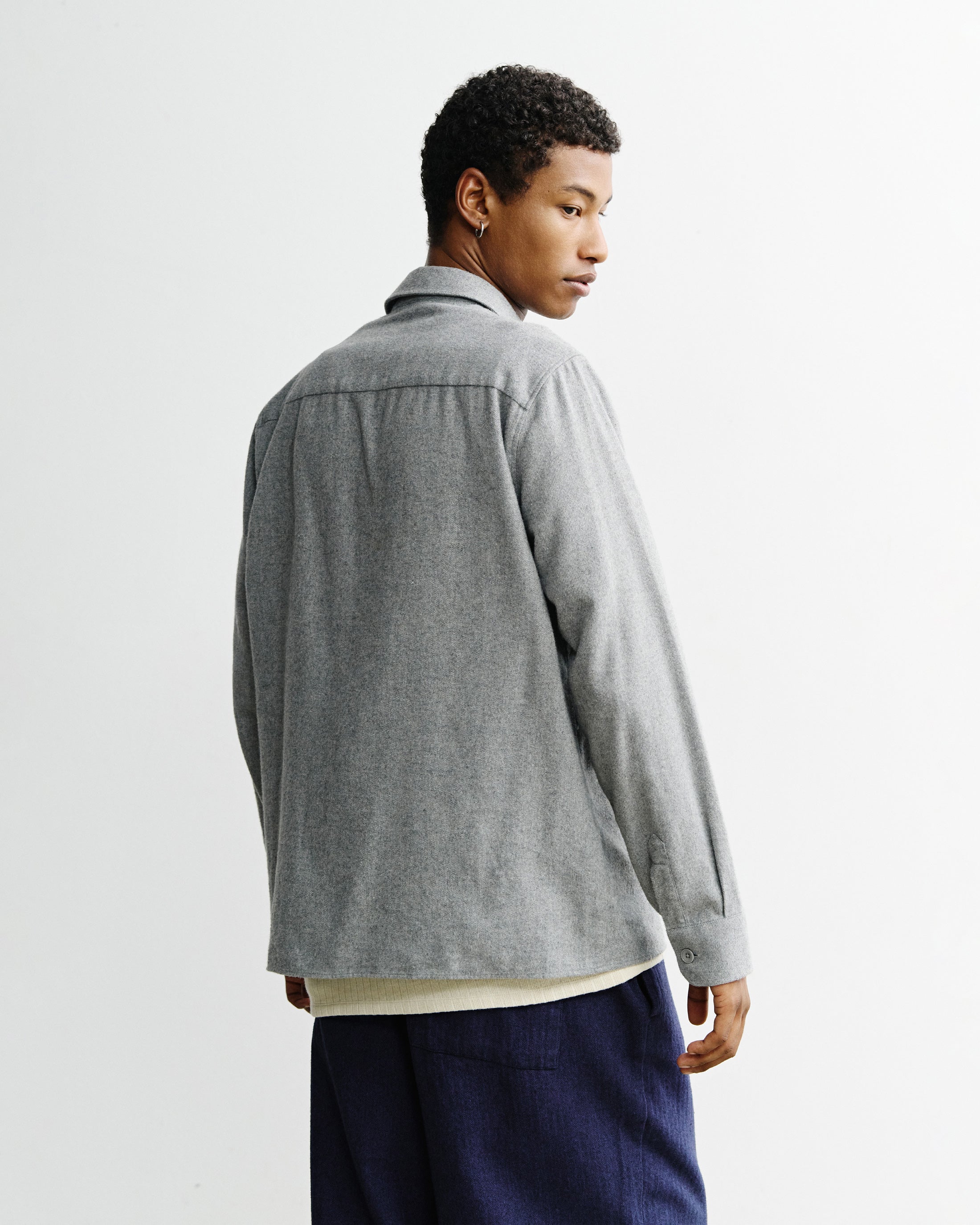 Flanell Hemd Bio Baumwolle - Grau