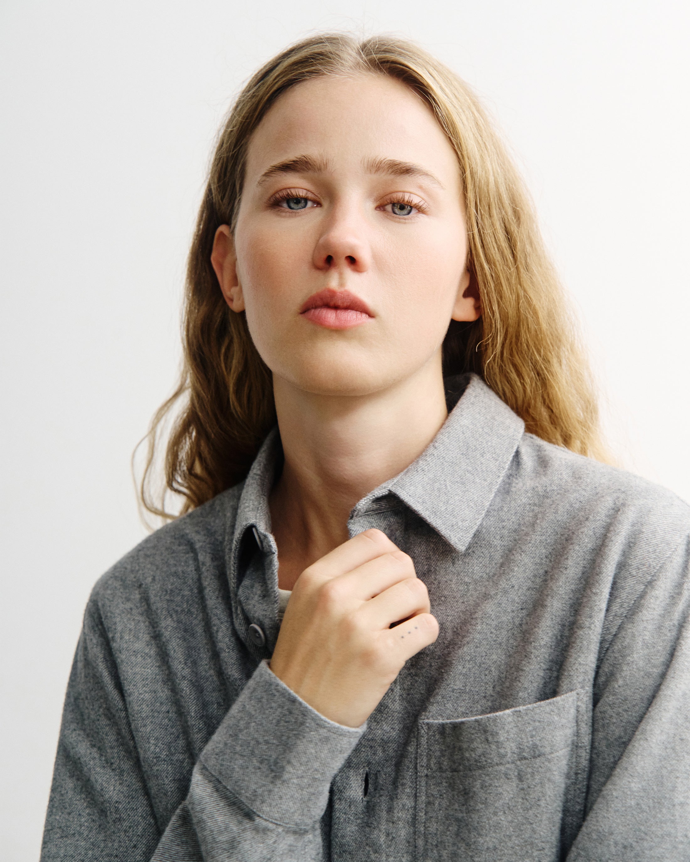 Flanell Hemd Bio Baumwolle - Grau