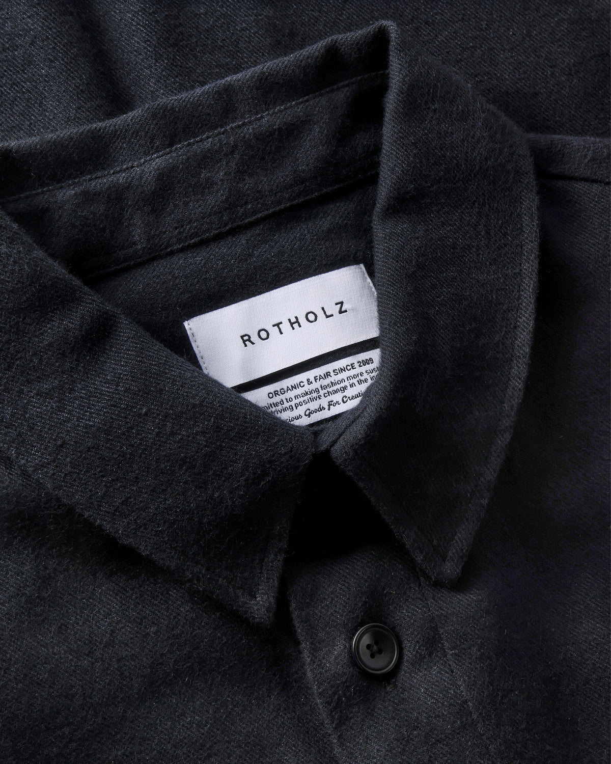 Flanell Hemd Bio Baumwolle - Schwarz