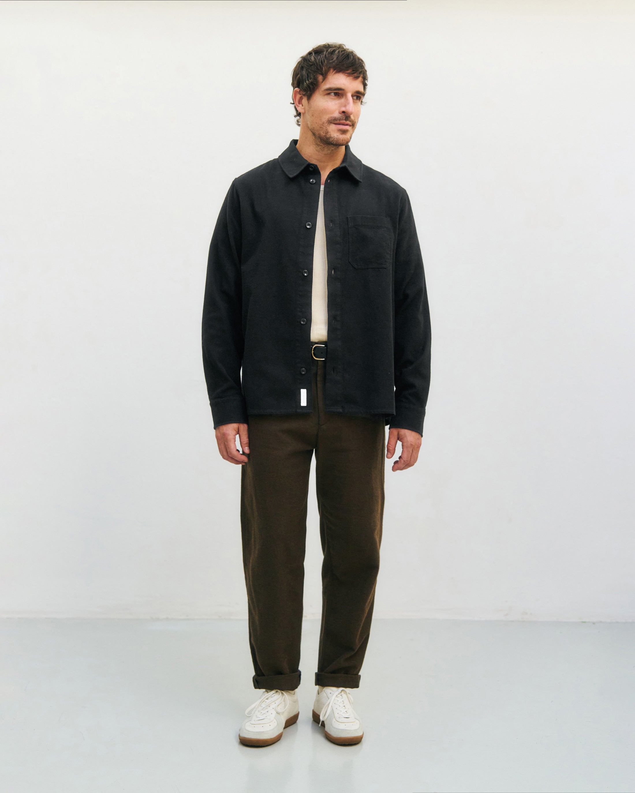 Flanell Hemd Bio Baumwolle - Schwarz