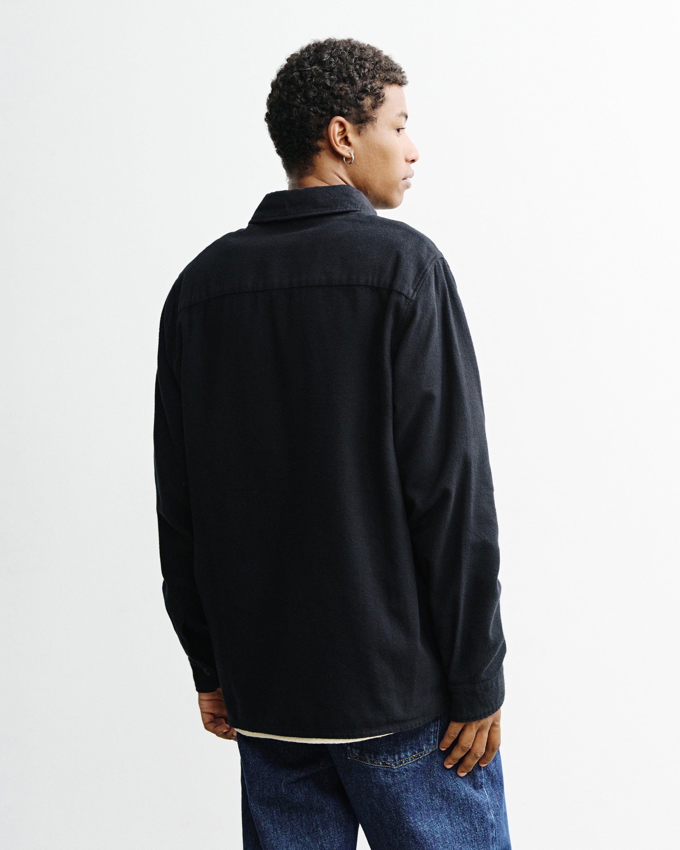 Flanell Hemd Bio Baumwolle - Schwarz