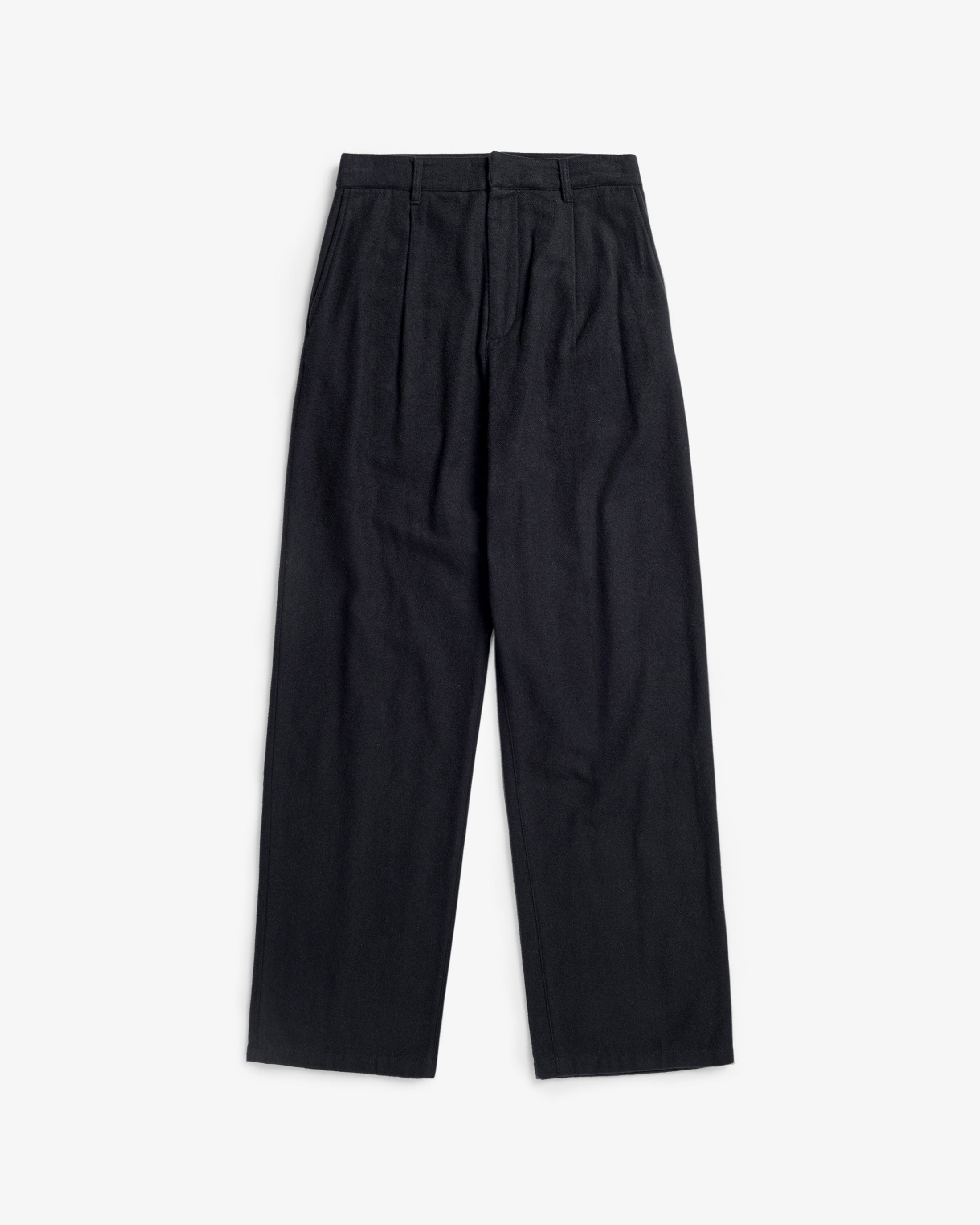 High-Waist Flanellhose Bio Baumwolle - Schwarz