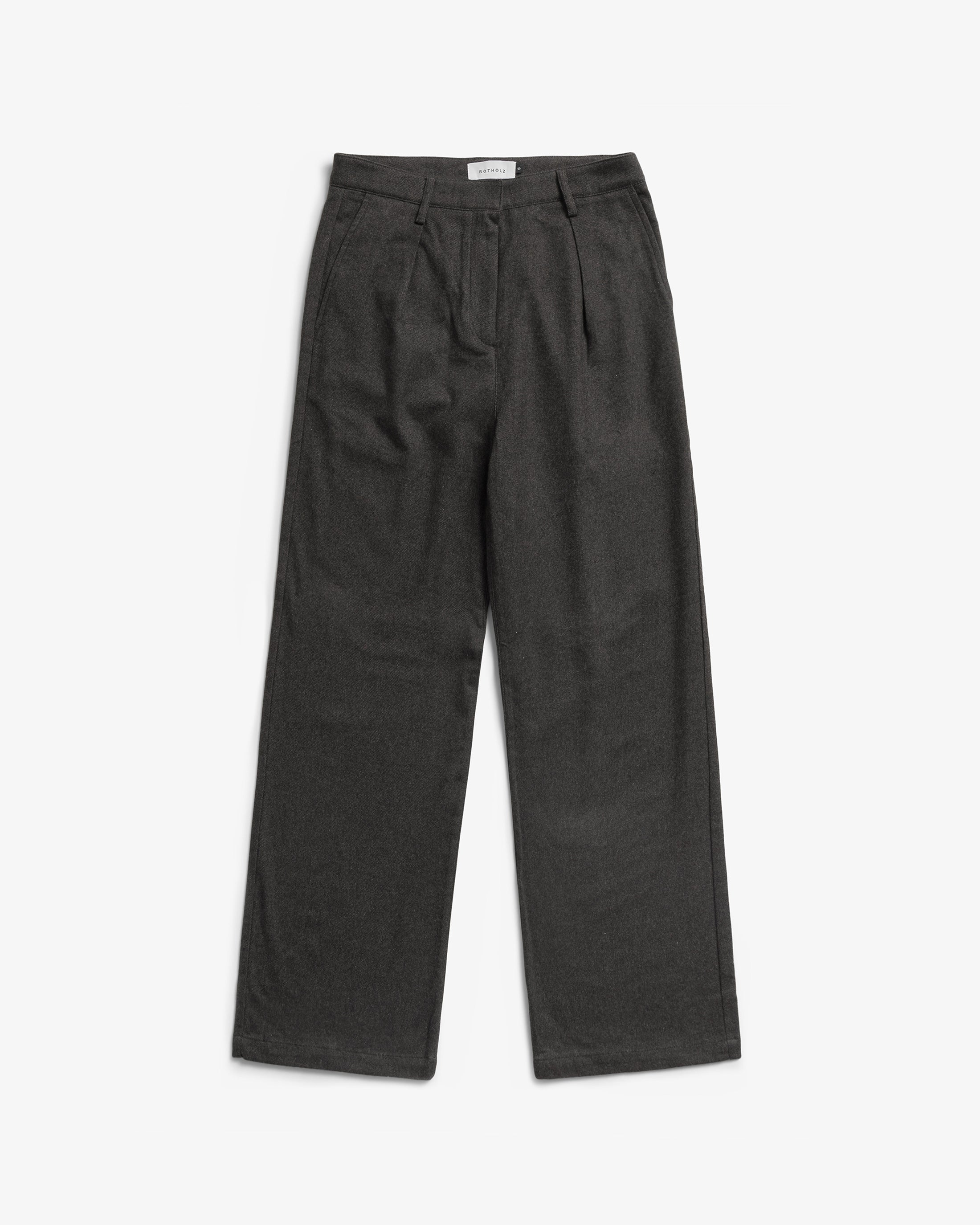 High-Waist Flanellhose Bio Baumwolle - Braun