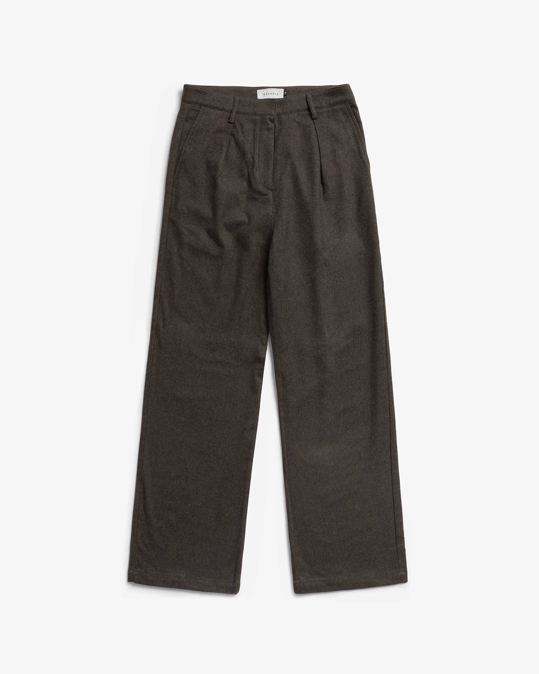 High-Waist Flanellhose Bio Baumwolle - Braun