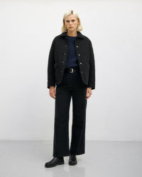 Flanell Steppjacke Bio Baumwolle - Schwarz