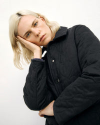 Flanell Steppjacke Bio Baumwolle - Schwarz