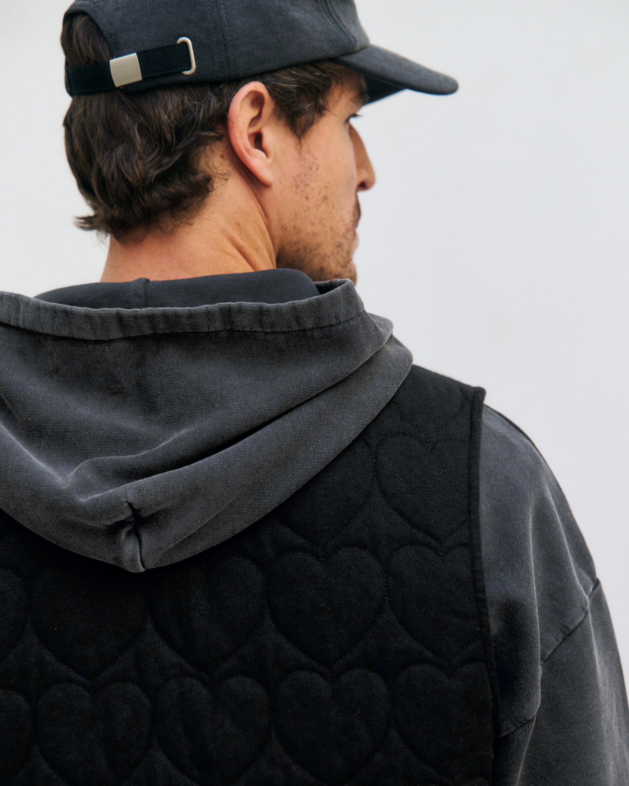 Flanell Steppweste Bio Baumwolle - Schwarz