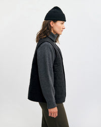 Flanell Steppweste Bio Baumwolle - Schwarz