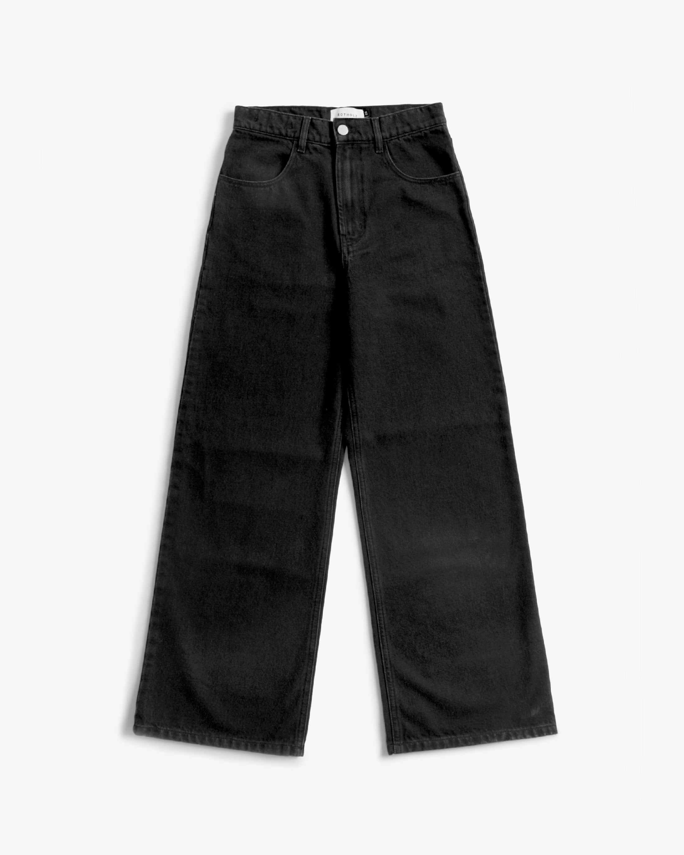 Flared Leg Jeans Bio Baumwolle - Schwarz